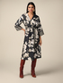 Midi-Kleid aus Satin mit Blumenmuster image number 0