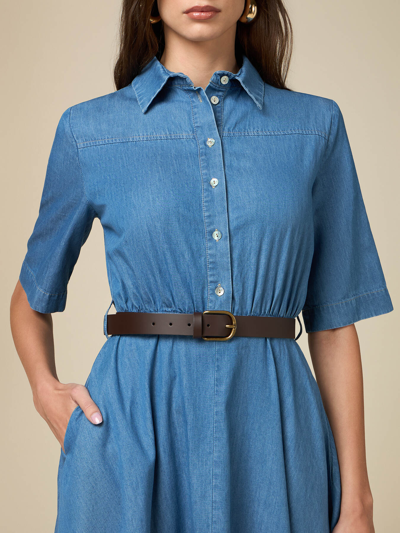 Vestido camisero de tencel image number 2