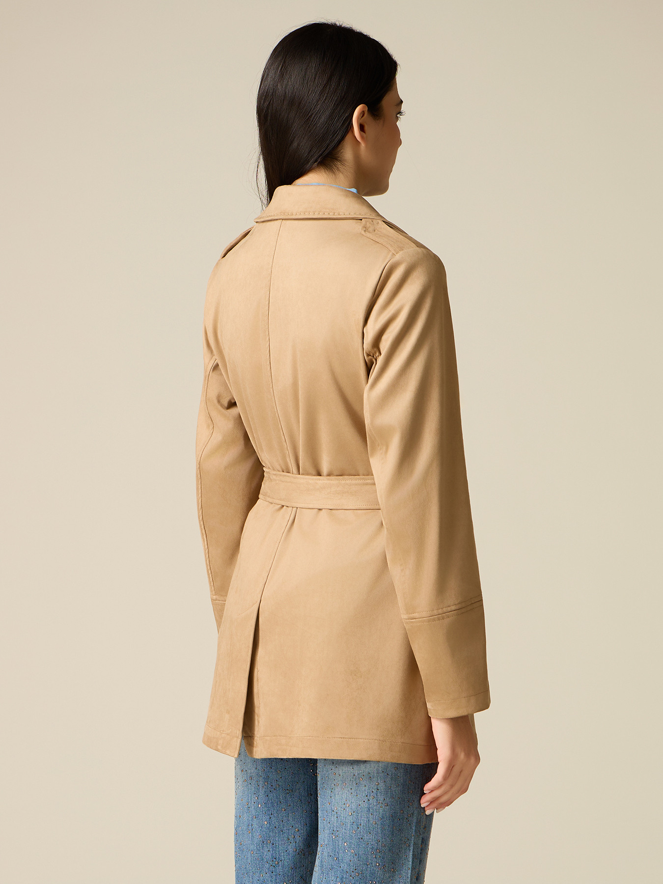 Trenchcoat in Nubukleder-Optik image number 1