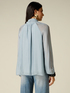 Mixed silk voile blouse with bow image number 1