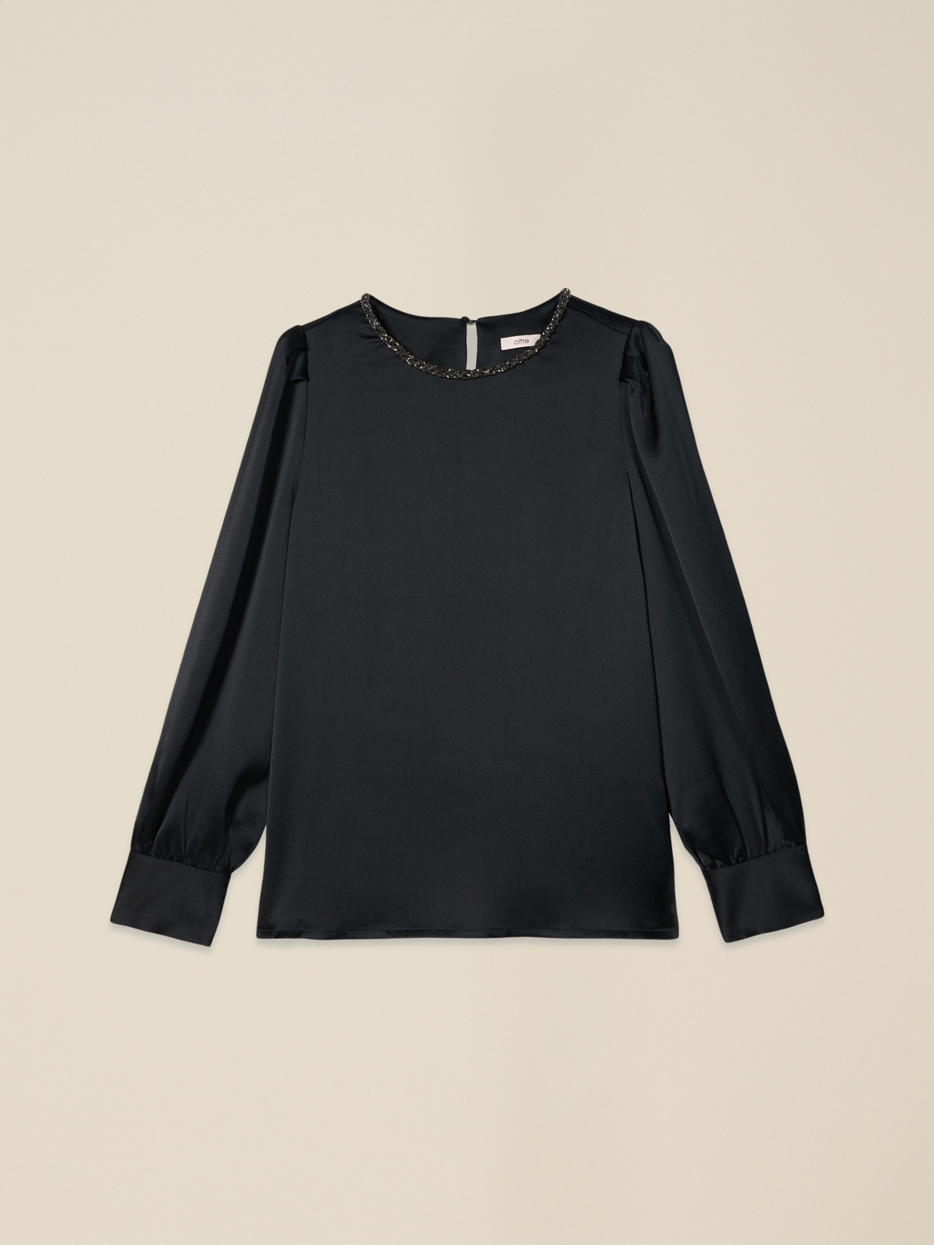 Satin blouse with jewel detail image number 3