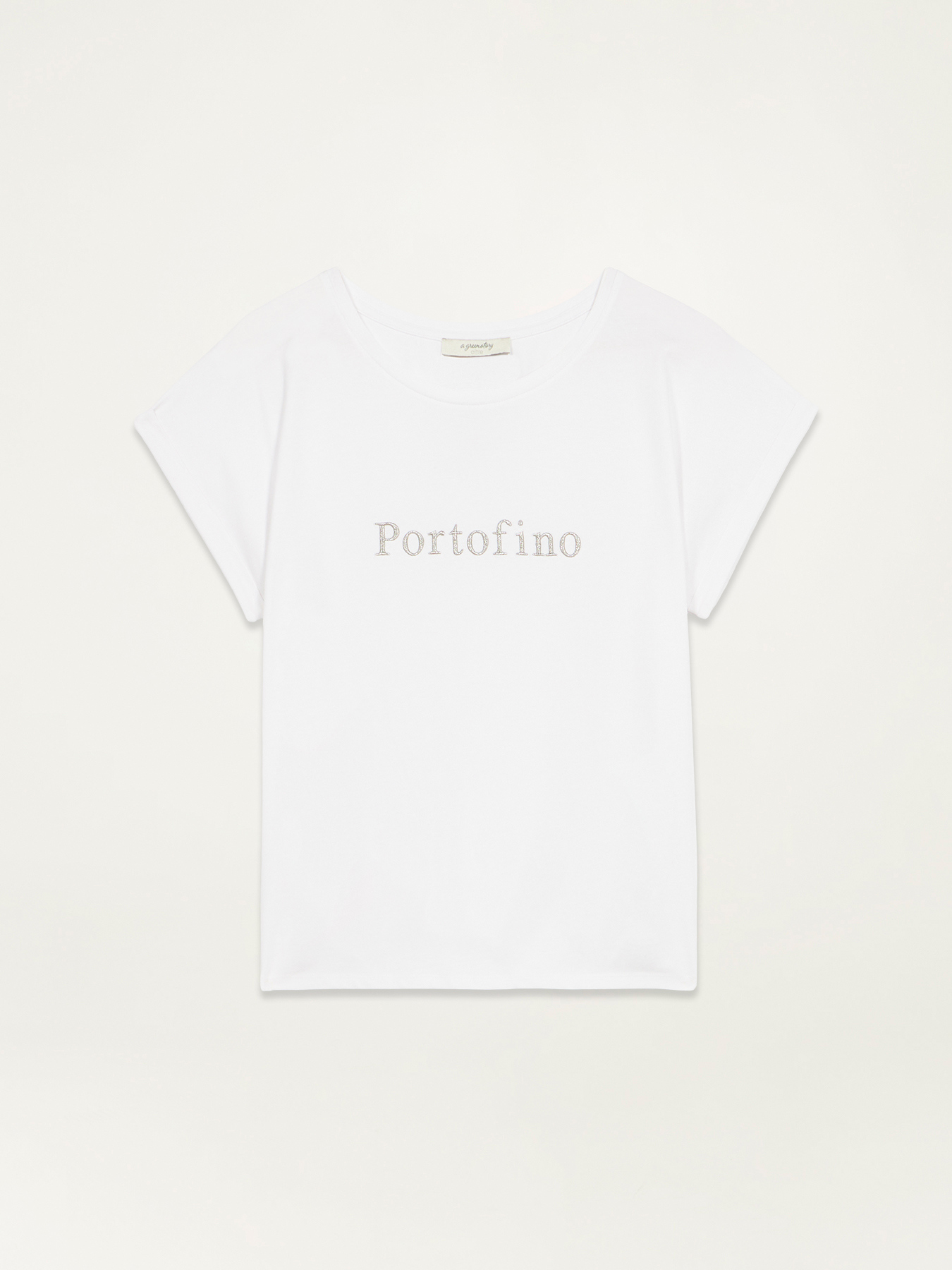 Camiseta con bordado de letras image number 4