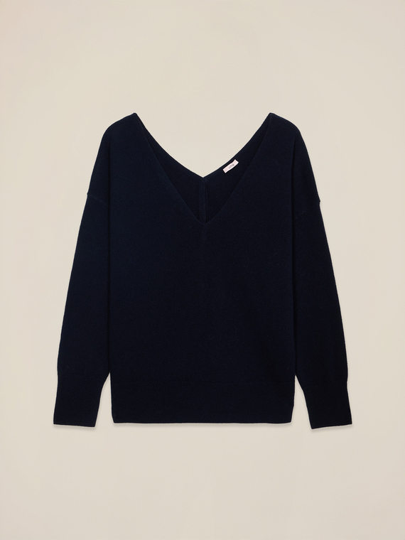 Pullover aus reiner Wolle mit V-Ausschnitt