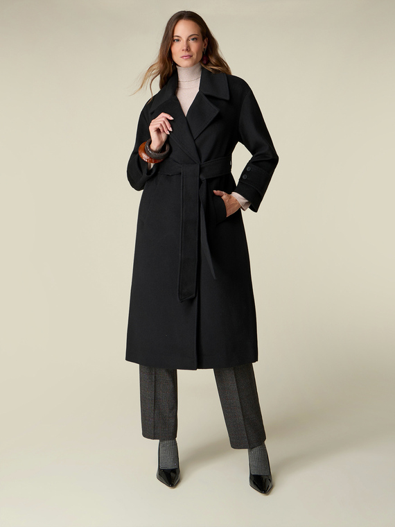 Wool blend double-breasted coat