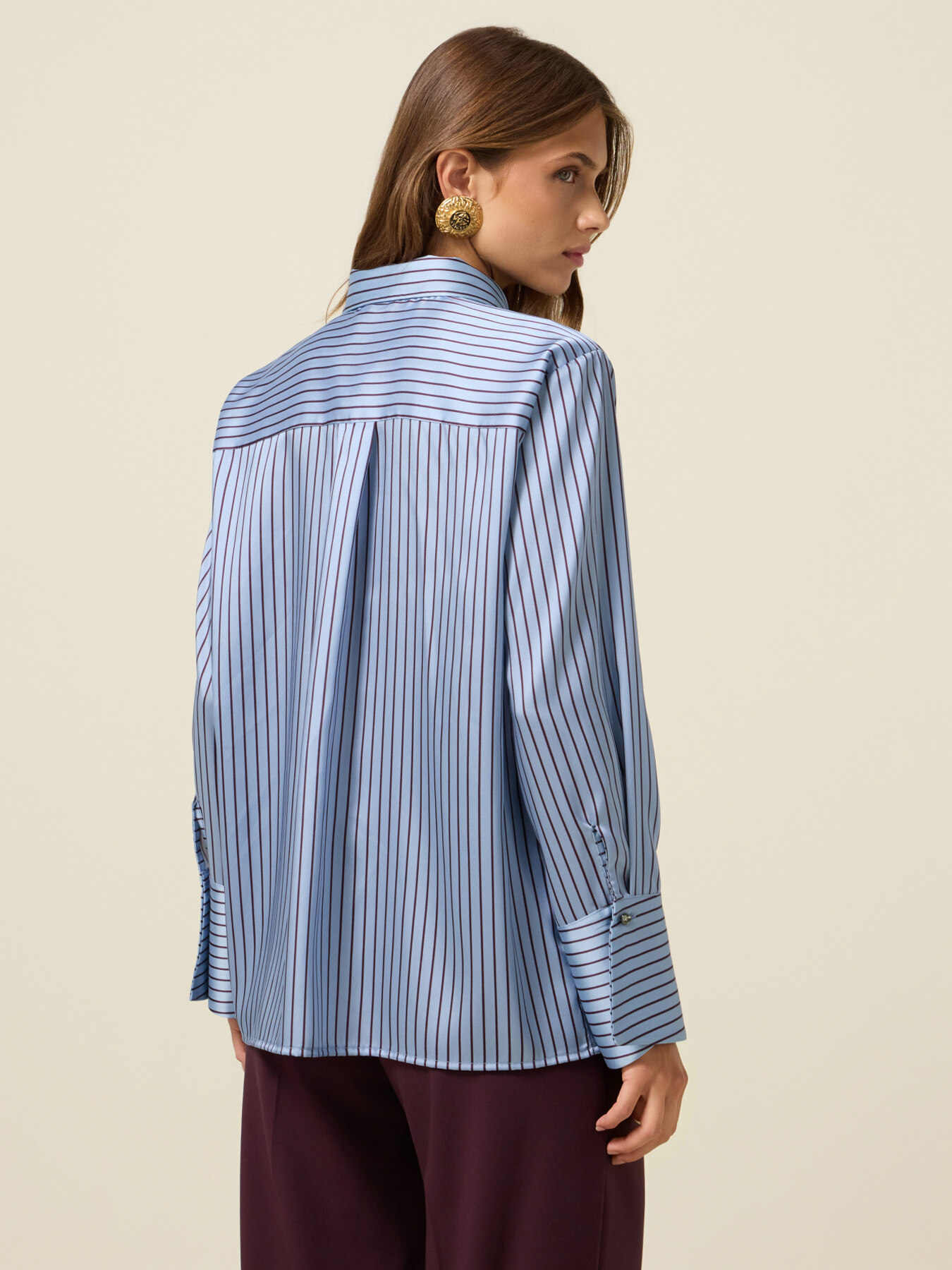 Camicia in raso a righe image number 2