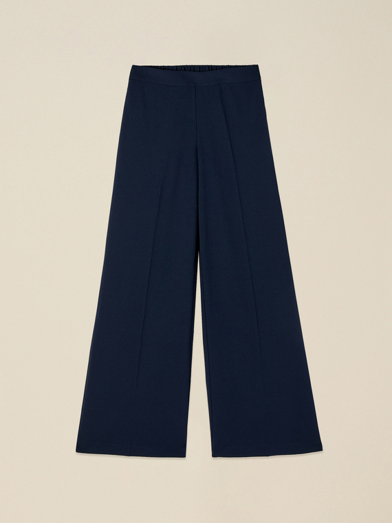 Wide-leg palazzo pants in crepe fabric