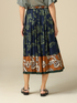 Patterned viscose midi skirt image number 1