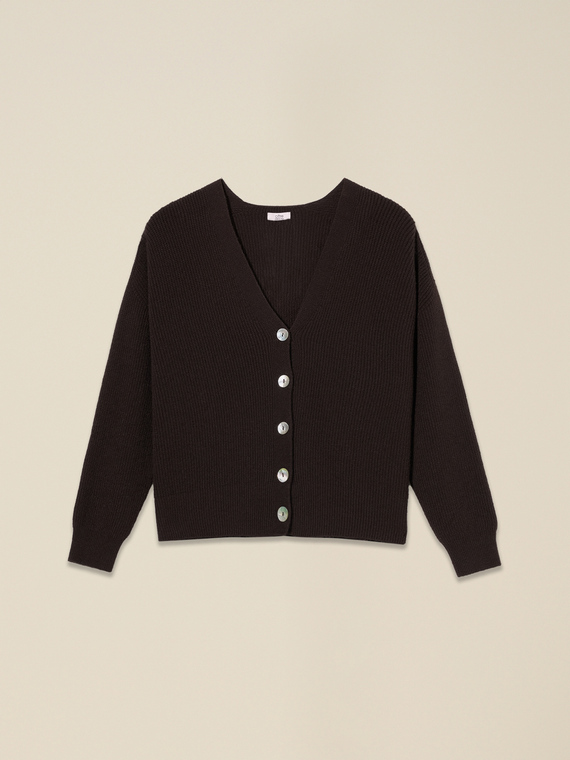 Cardigan misto viscosa scollo a V