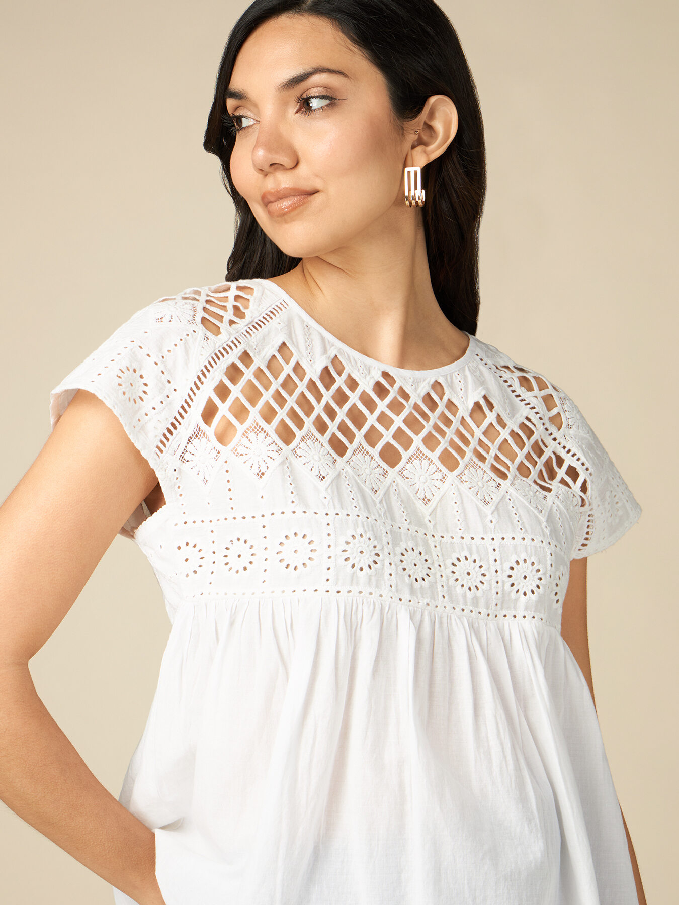 Bluse in A-Linie mit St. Galler Spitze image number 2