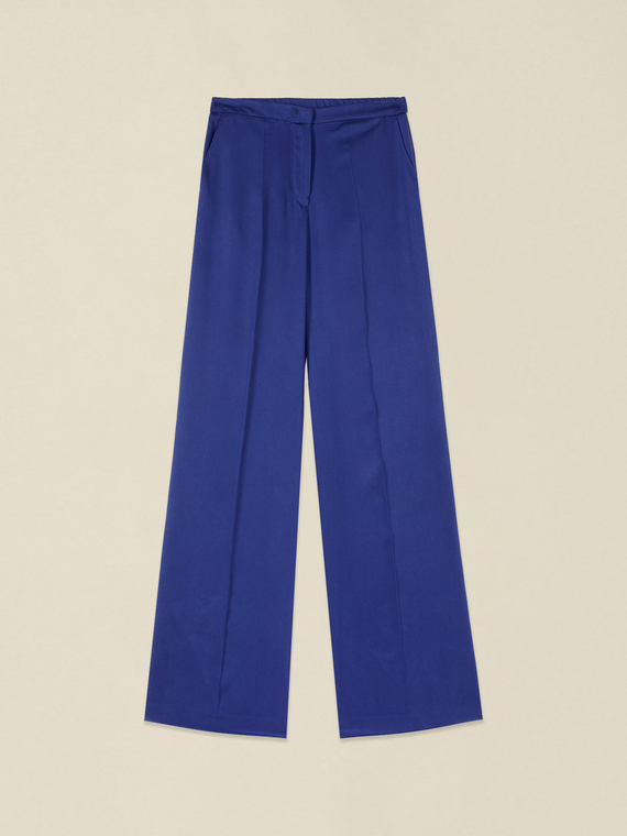 Palazzo-Hose aus Lyocell-Satin
