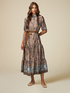 Patterned satin chemisier dress image number 0