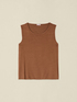 Sleeveless linen blend top image number 3