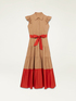 Vestido camisero largo bicolor image number 4