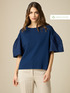 T-shirt with poplin sleeves image number 0