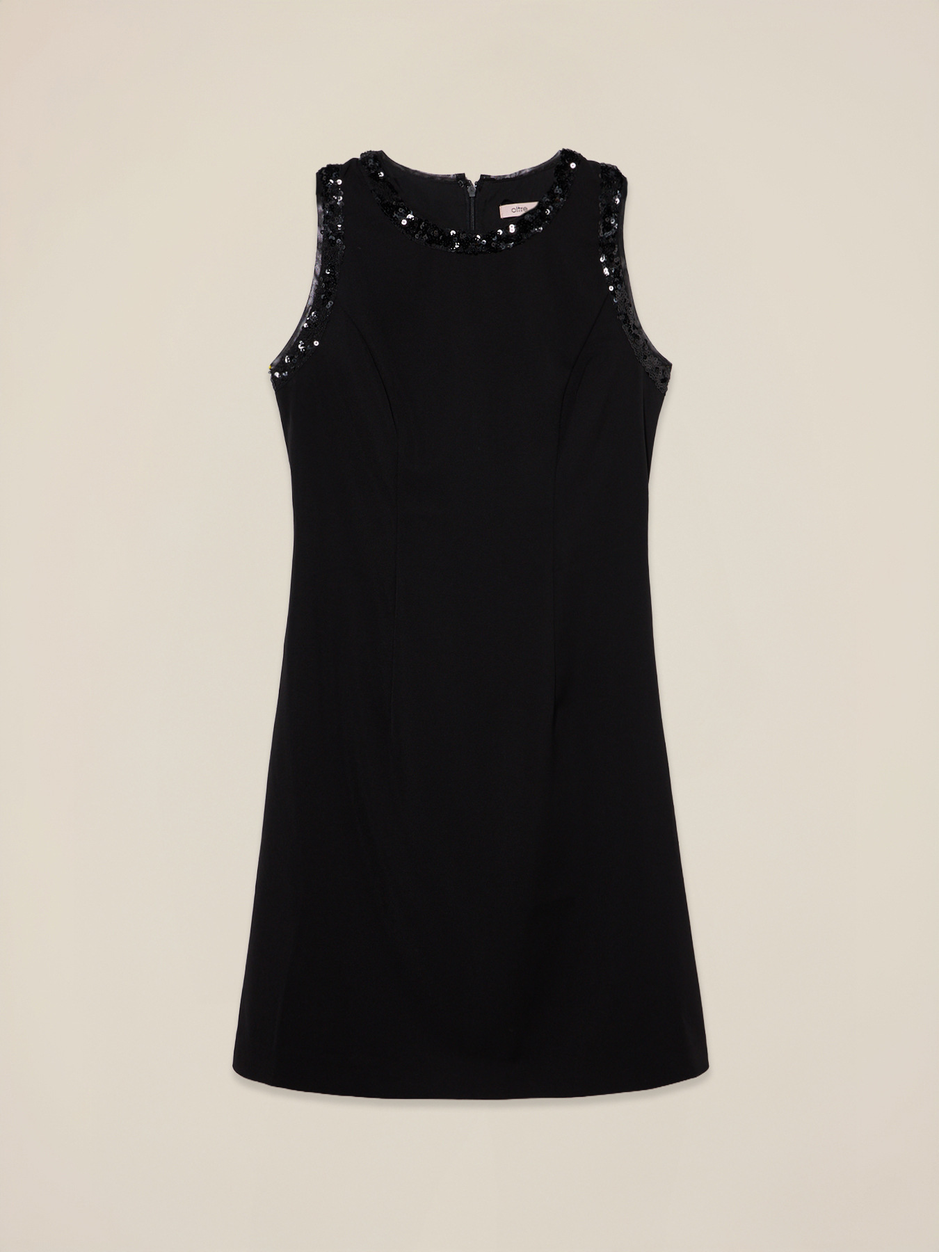 Sheath dress with sequin trim image number 3