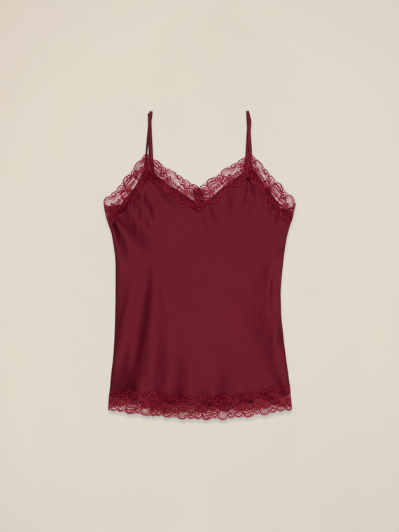 Top-Dessous aus Satin und Spitze