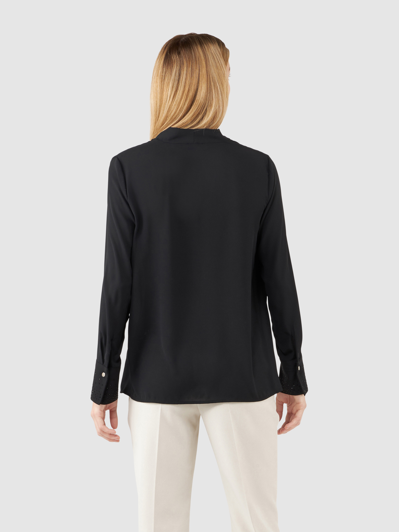 Blouse with jeweled cuffs image number 1