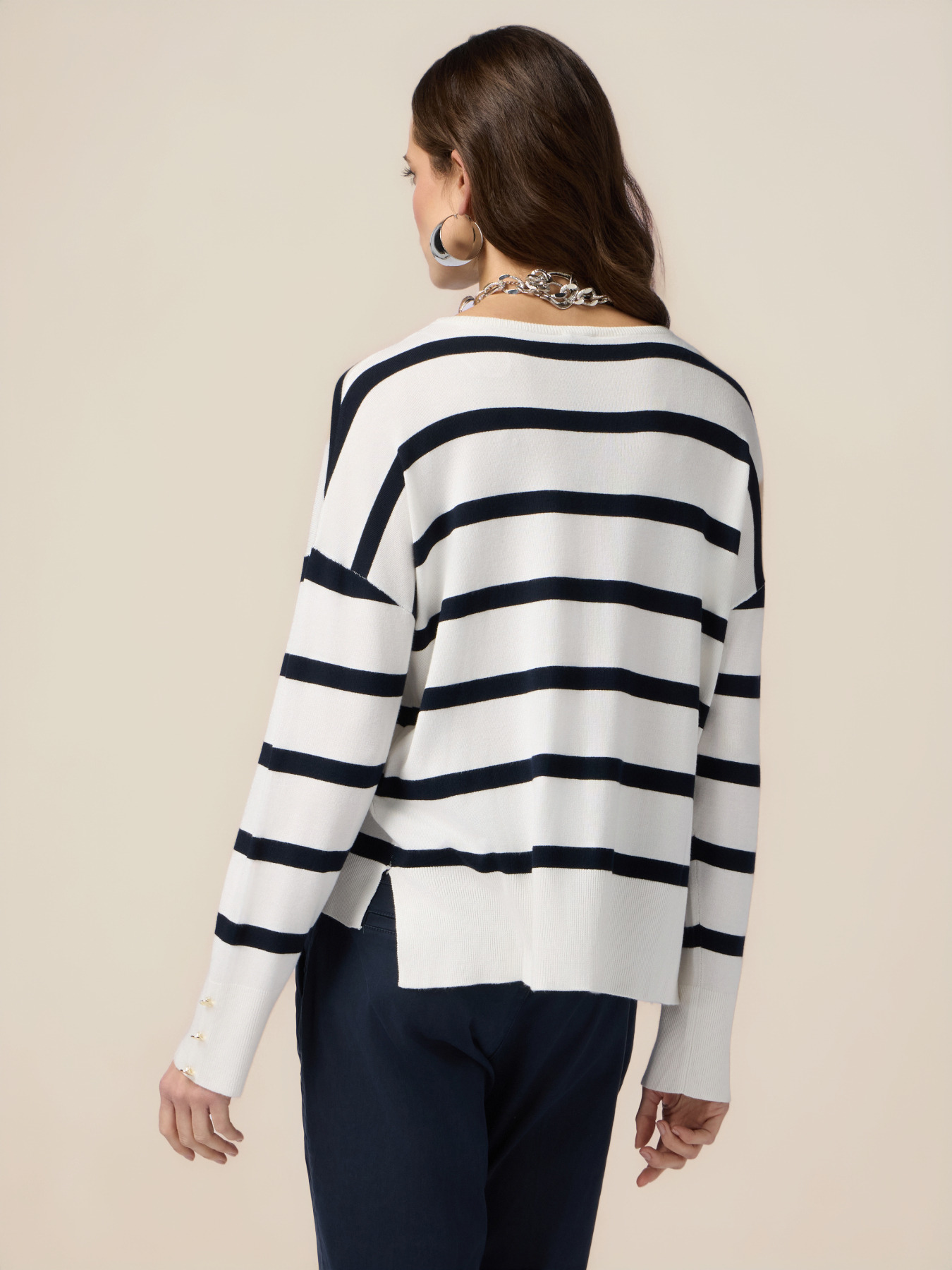 Gestreifter Oversize-Pullover image number 1