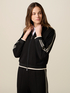 Sweat-shirt avec zip et bande bicolore image number 0