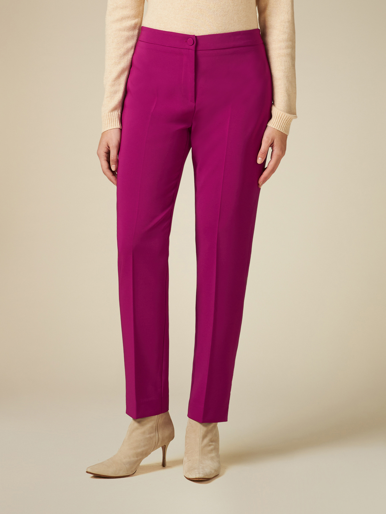 Pantaloni regular con tape elastico image number 3