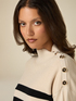 Turtleneck sweater with button detail image number 2
