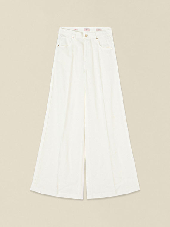 Pantaloni palazzo din tencel