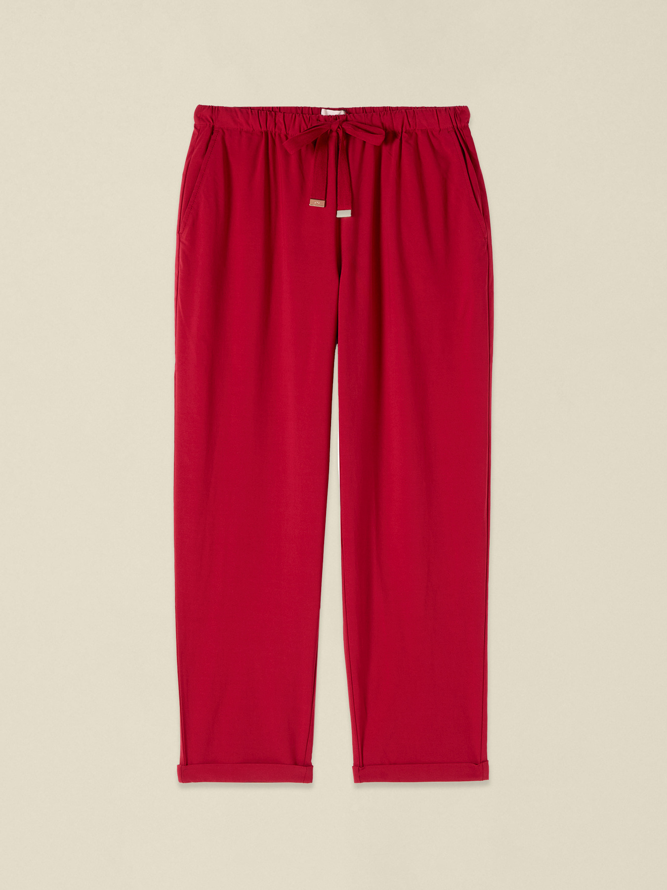 Pantalones cropped de tela mezcla viscosa image number 4