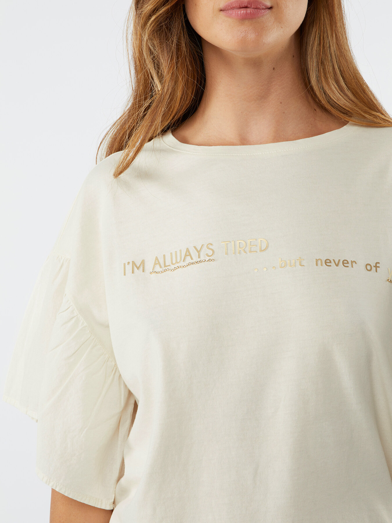 Candy T-shirt with lettering application image number 2