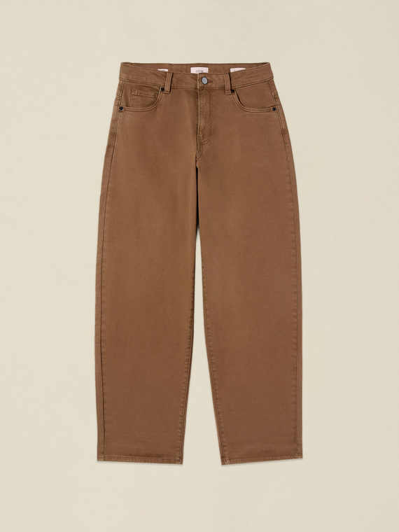 Barrel pants in cotton and lyocell blend