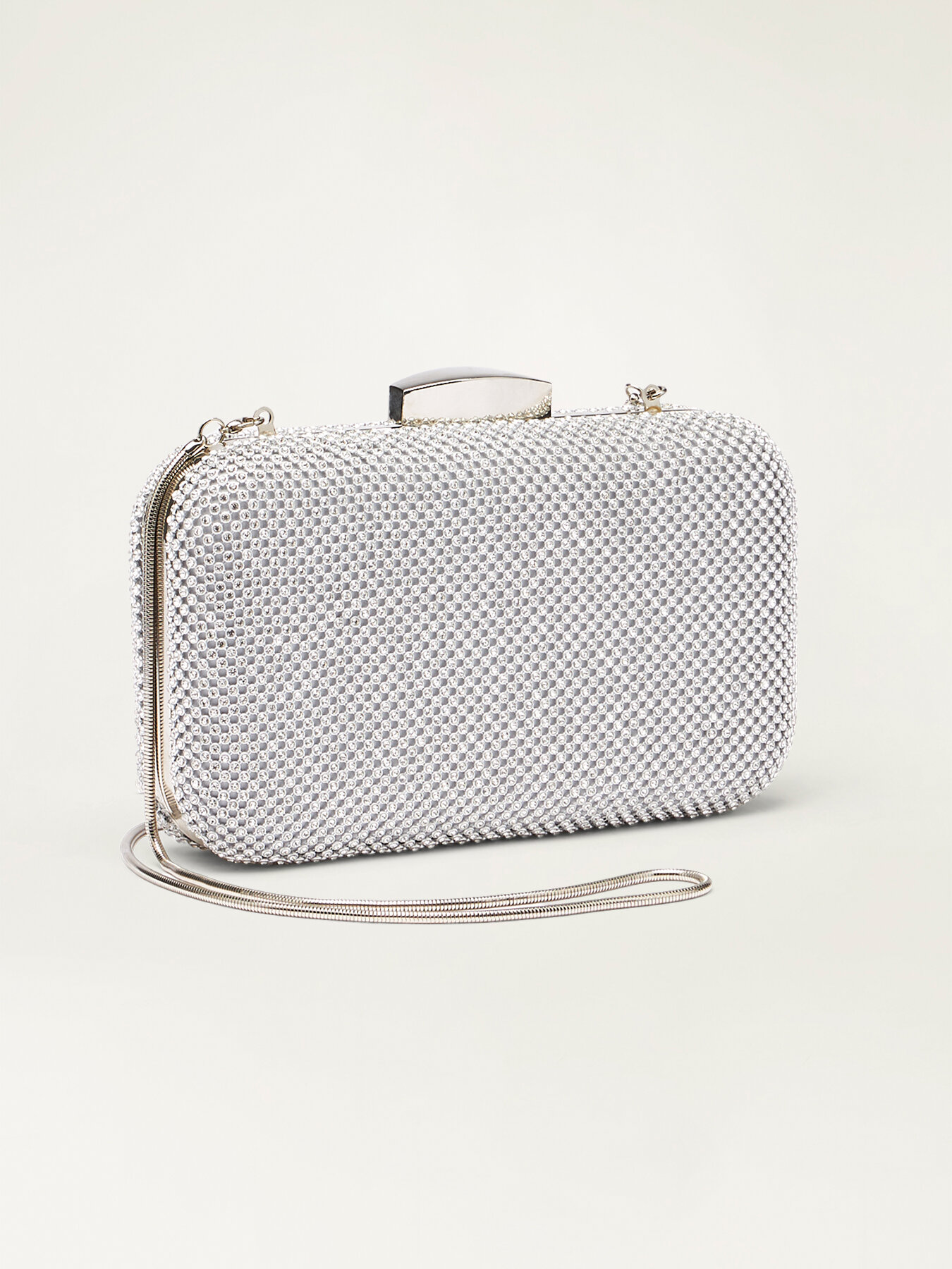 Rigid clutch bag with rhinestones image number 3