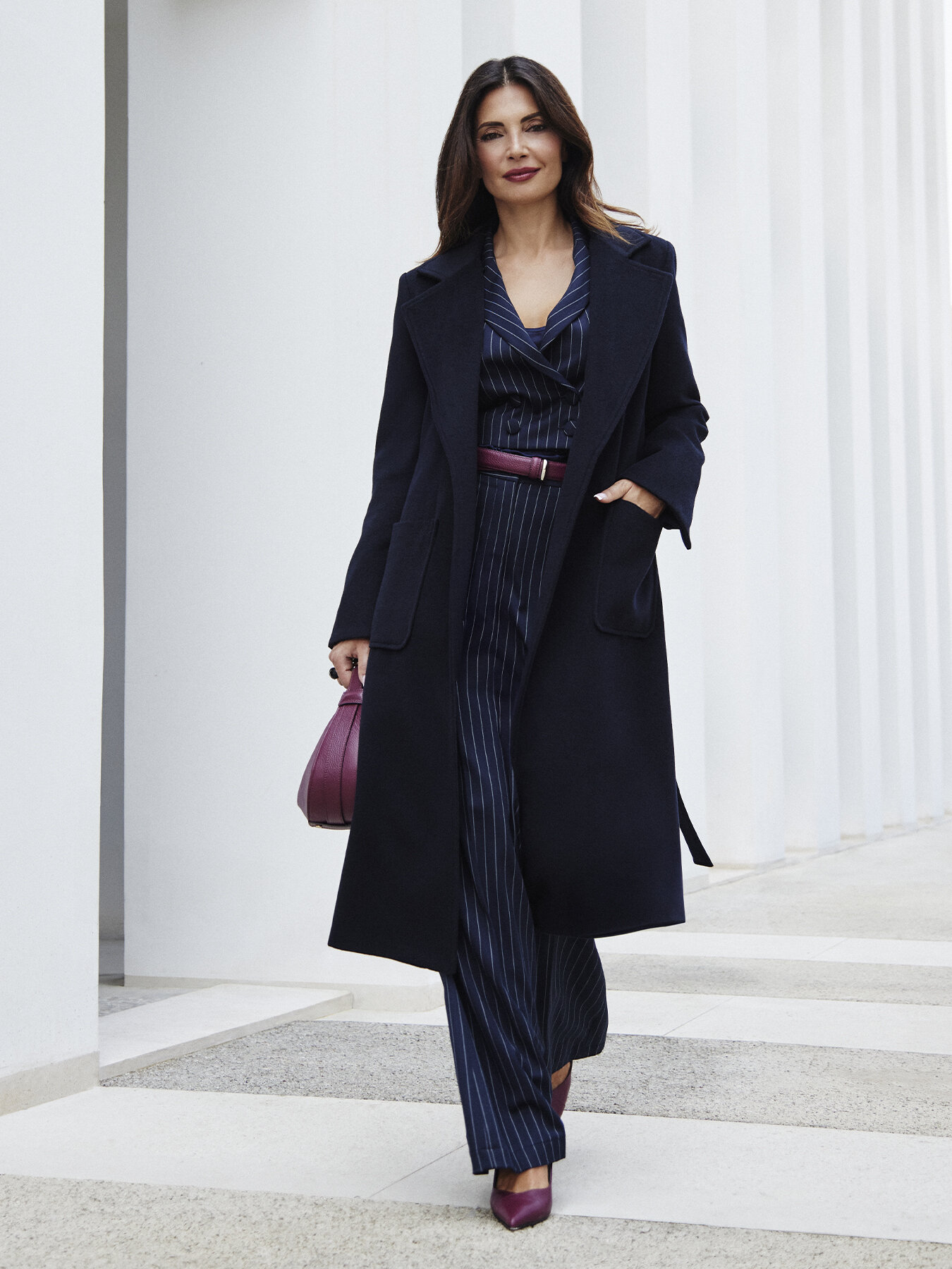 Long coat with belt image number 0