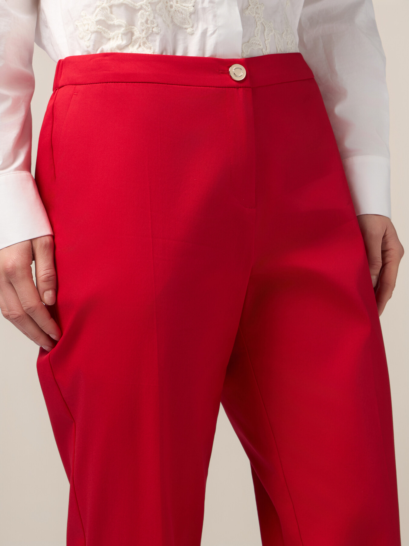 Pantalones chinos de raso de algod&oacute;n image number 2