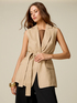 Gilet sartoriale in lino con cintura image number 0