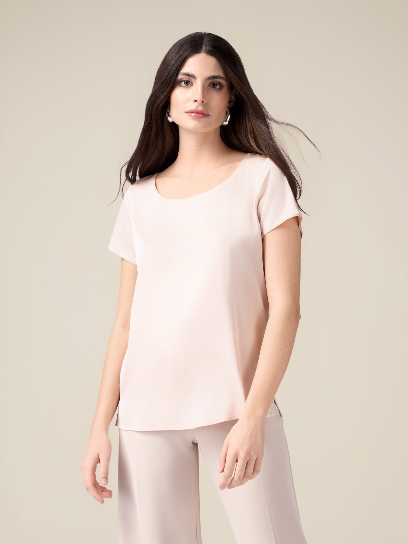 T-Shirt aus Viskose-Satin-Mischung image number 0