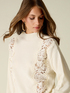 Cashmere-blend sweater with lace inserts image number 2