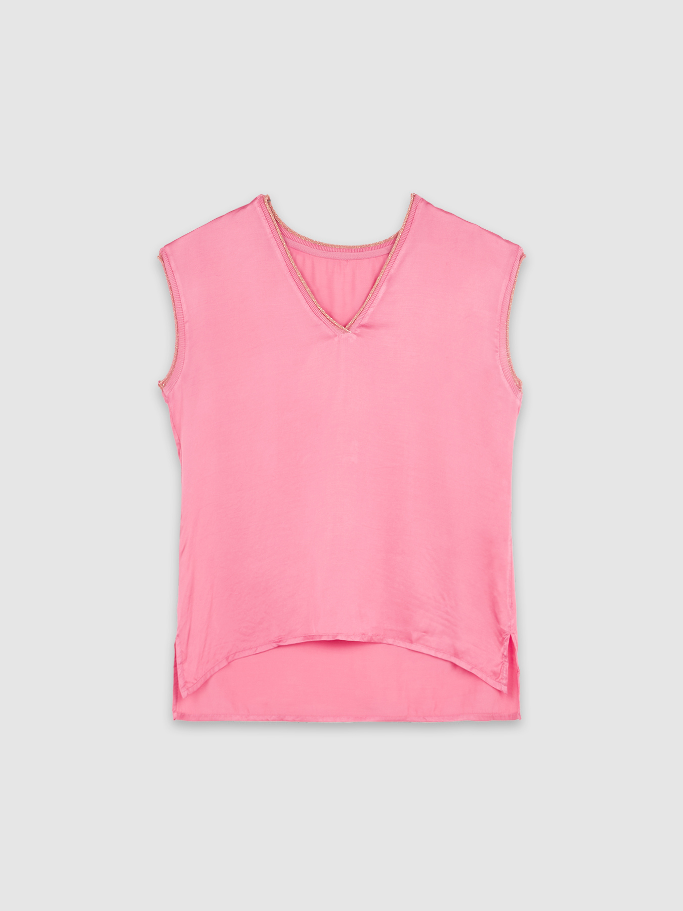 Blusa in raso scollo a V image number 3