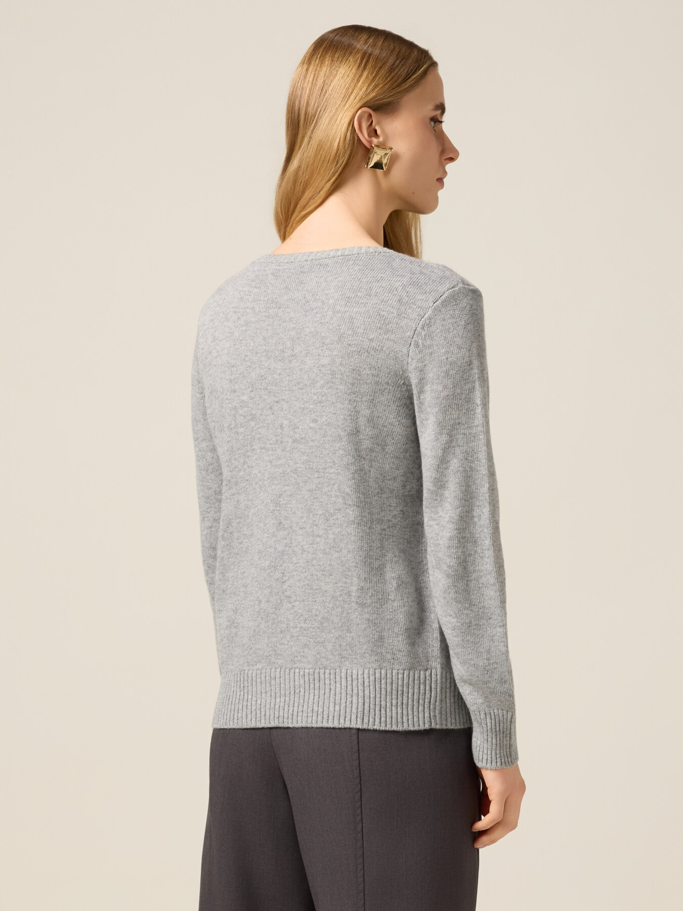 Maglia misto cashmere con cristalli image number 1