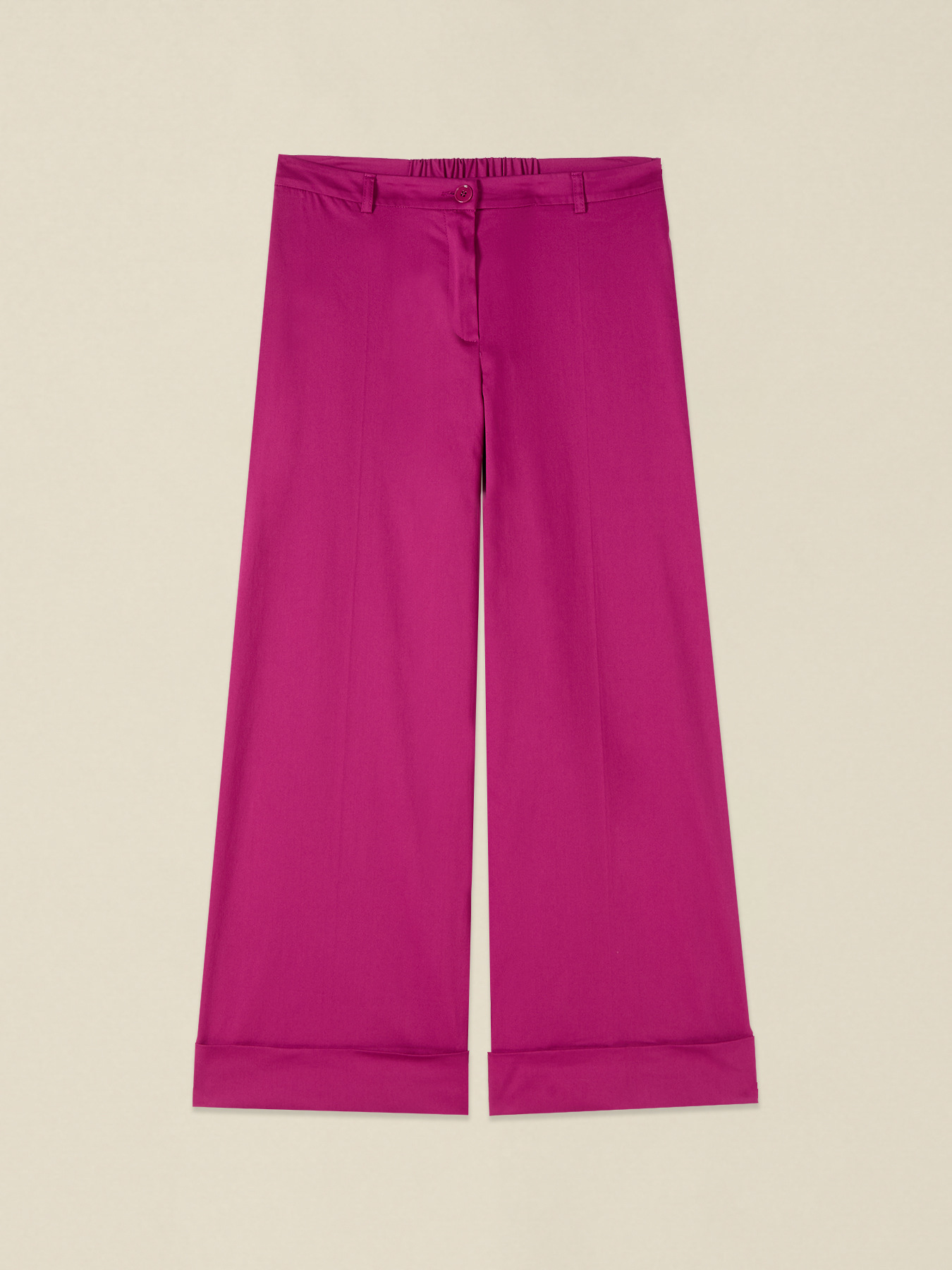 Cotton blend cropped trousers image number 4