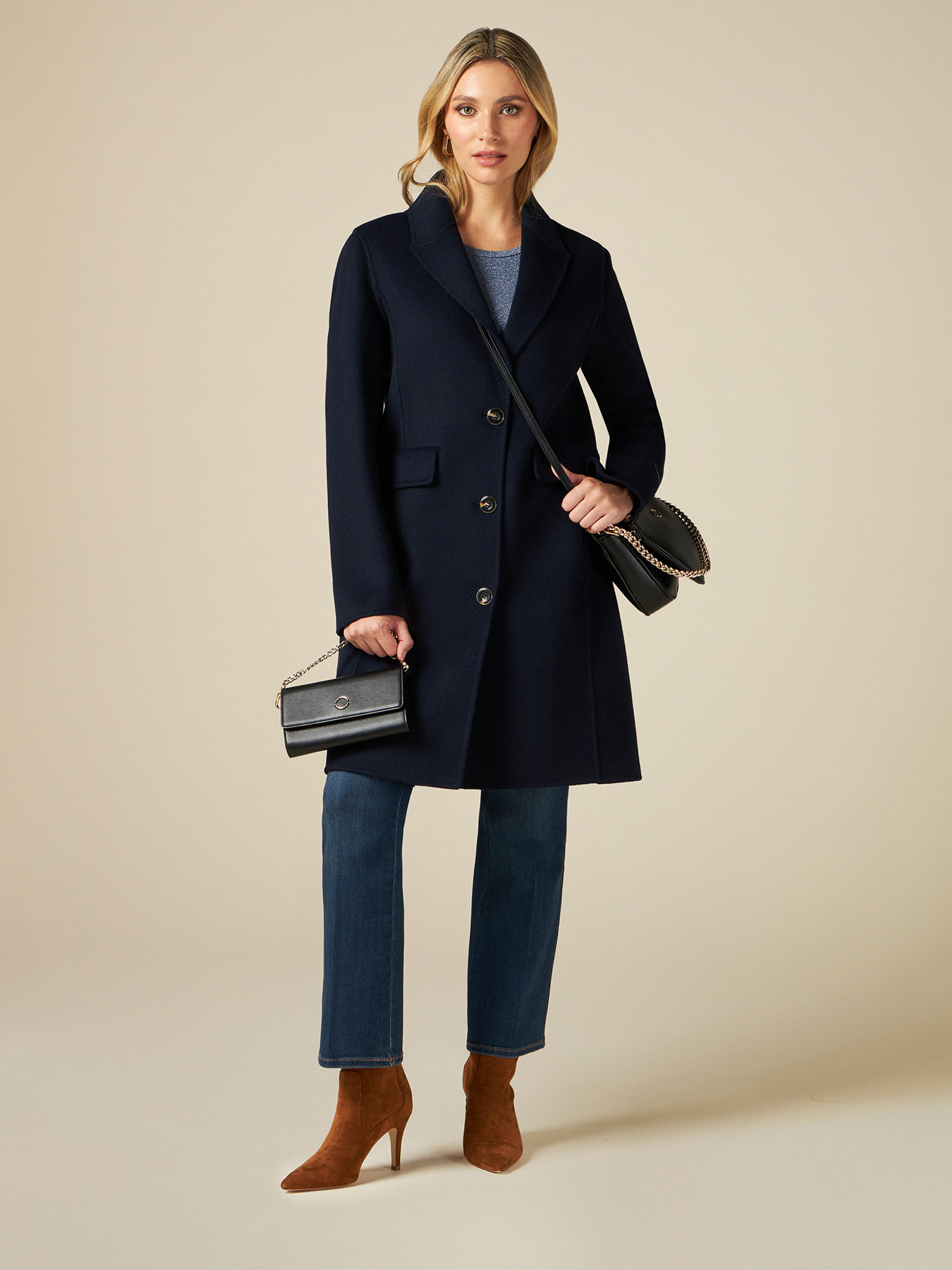 Coat in wool blend cloth image number 3