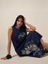 Vestito ad A in cotone con paillettes image number 0