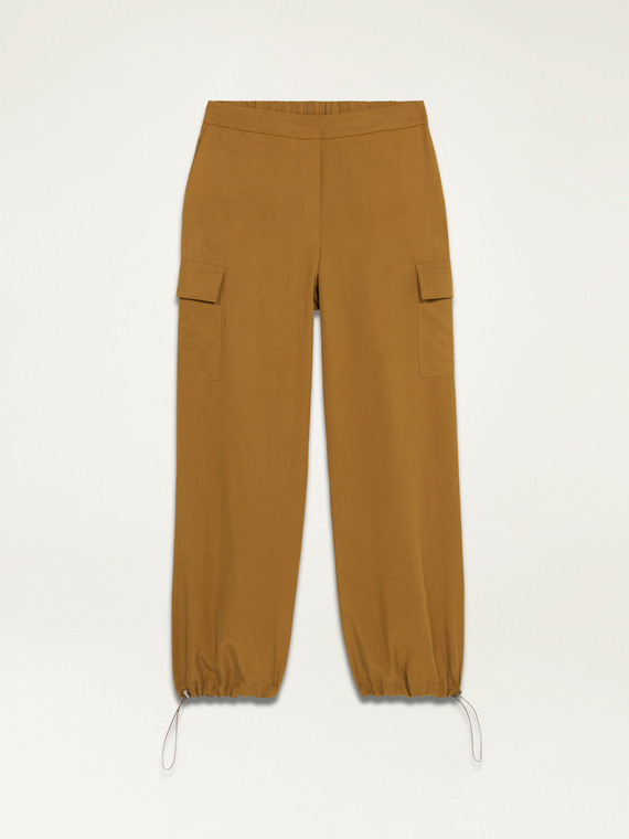 Linen-blend cargo trousers