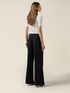 Wide-leg palazzo pants in crepe fabric image number 1