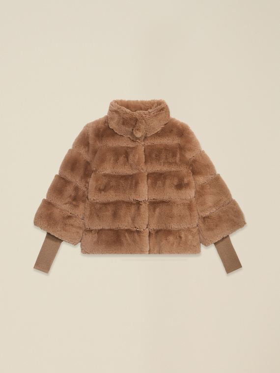 Short plush-effect jacket