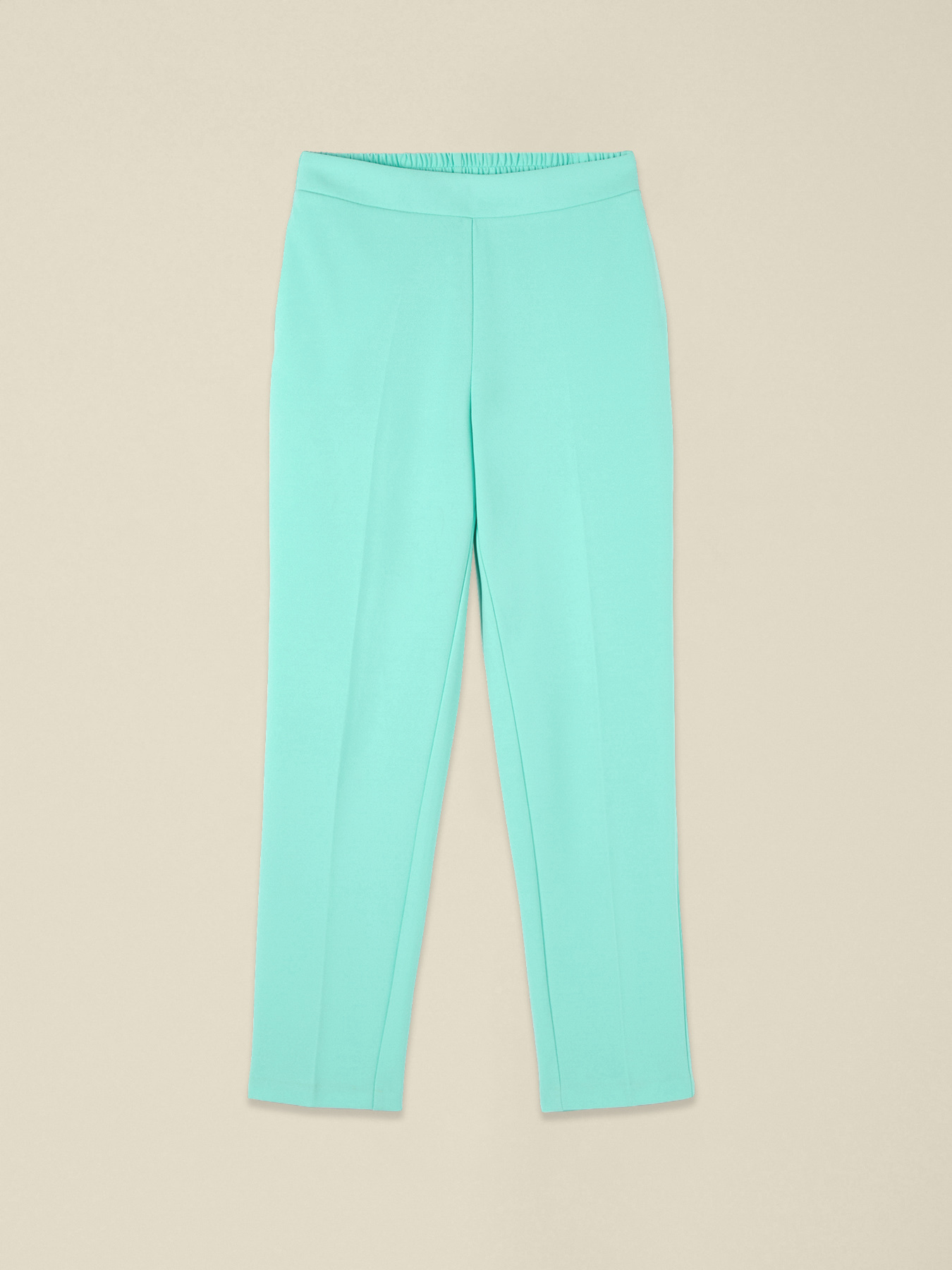 Pantalon coupe r&eacute;guli&egrave;re en tissu cr&ecirc;pe image number 4