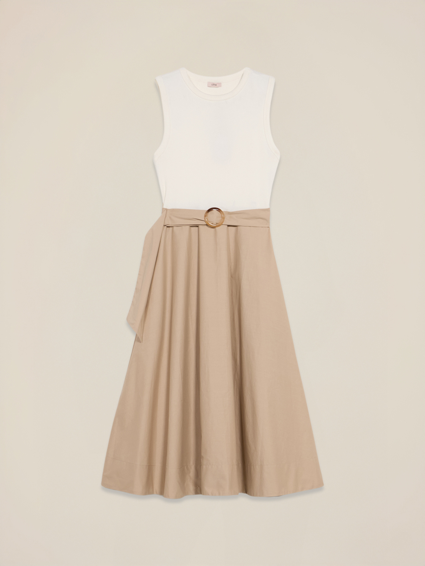 Rochie bicoloră cu curea image number 4