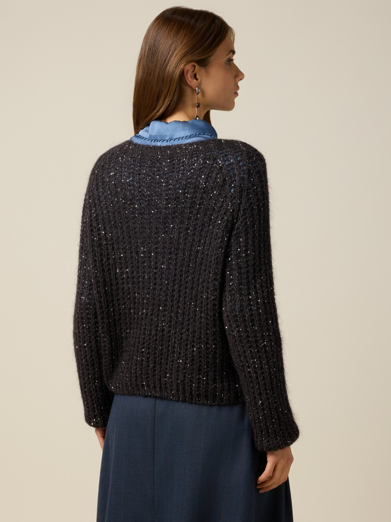 Maille mohair m&eacute;lang&eacute; avec paillettes image number 1