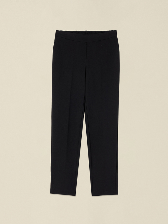 Pantalon coupe r&eacute;guli&egrave;re en tissu cr&ecirc;pe