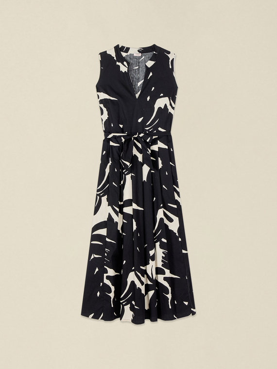 Flare-Kleid aus Popeline mit Muster