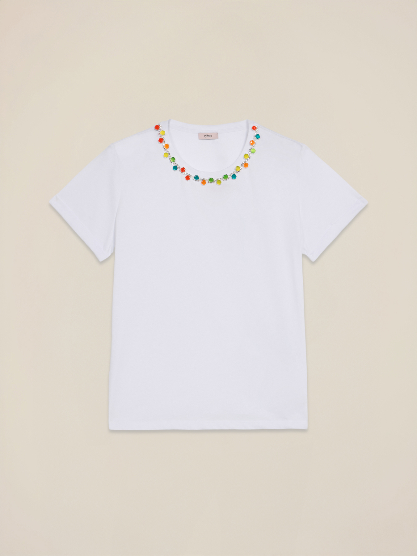 Tricou cu broderie din pietre colorate image number 4