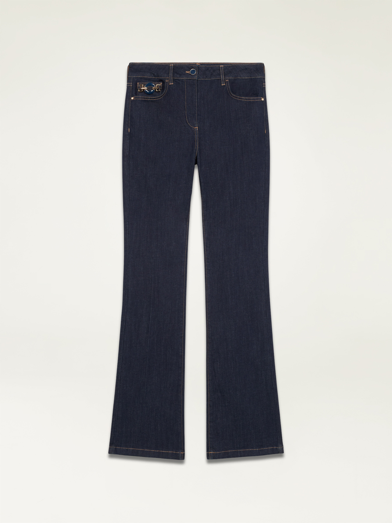Blue rinse flare jeans image number 4